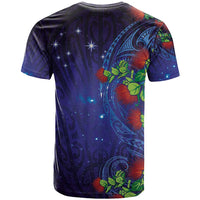 Matariki New Zealand Maori and Pohutukawa T Shirt Galaxy Blue Sky Style