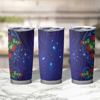 Matariki New Zealand Maori and Pohutukawa Tumbler Cup Galaxy Blue Sky Style