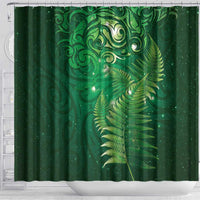 Matariki New Zealand Maori Silver Fern Shower Curtain Galaxy Green Sky Style