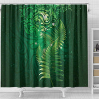 Matariki New Zealand Maori Silver Fern Shower Curtain Galaxy Green Sky Style