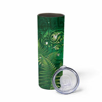 Matariki New Zealand Maori Silver Fern Skinny Tumbler Galaxy Green Sky Style