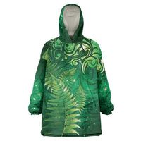Matariki New Zealand Maori Silver Fern Wearable Blanket Hoodie Galaxy Green Sky Style