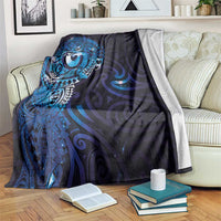 Matariki New Zealand Maori Koru Art Tattoo Blanket New Year Galaxy Blue Sky Style