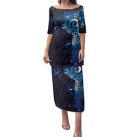 Matariki New Zealand Maori Koru Art Tattoo Family Matching Puletasi and Hawaiian Shirt New Year Galaxy Blue Sky Style