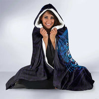 Matariki New Zealand Maori Koru Art Tattoo Hooded Blanket New Year Galaxy Blue Sky Style