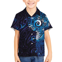Matariki New Zealand Maori Koru Art Tattoo Kid Hawaiian Shirt New Year Galaxy Blue Sky Style
