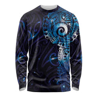 Matariki New Zealand Maori Koru Art Tattoo Long Sleeve Shirt New Year Galaxy Blue Sky Style