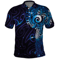 Matariki New Zealand Maori Koru Art Tattoo Polo Shirt New Year Galaxy Blue Sky Style