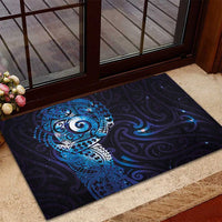 Matariki New Zealand Maori Koru Art Tattoo Rubber Doormat New Year Galaxy Blue Sky Style