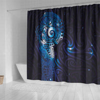 Matariki New Zealand Maori Koru Art Tattoo Shower Curtain New Year Galaxy Blue Sky Style