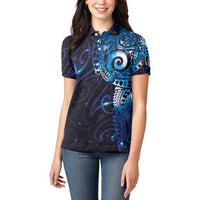 Matariki New Zealand Maori Koru Art Tattoo Women Polo Shirt New Year Galaxy Blue Sky Style