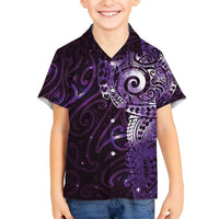 Matariki New Zealand Maori Koru Art Tattoo Family Matching Long Sleeve Bodycon Dress and Hawaiian Shirt New Year Galaxy Purple Sky Style
