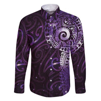 Matariki New Zealand Maori Koru Art Tattoo Family Matching Short Sleeve Bodycon Dress and Hawaiian Shirt New Year Galaxy Purple Sky Style