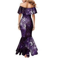 Matariki New Zealand Maori Koru Art Tattoo Mermaid Dress New Year Galaxy Purple Sky Style