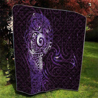 Matariki New Zealand Maori Koru Art Tattoo Quilt New Year Galaxy Purple Sky Style