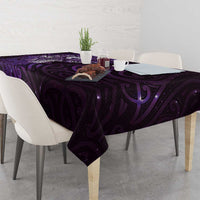 Matariki New Zealand Maori Koru Art Tattoo Tablecloth New Year Galaxy Purple Sky Style