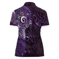 Matariki New Zealand Maori Koru Art Tattoo Women Polo Shirt New Year Galaxy Purple Sky Style