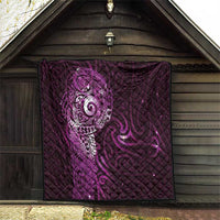 Matariki New Zealand Maori Koru Art Tattoo Quilt New Year Galaxy Pink Sky Style