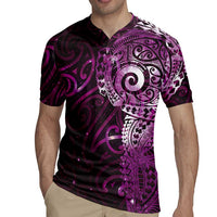 Matariki New Zealand Maori Koru Art Tattoo Rugby Jersey New Year Galaxy Pink Sky Style