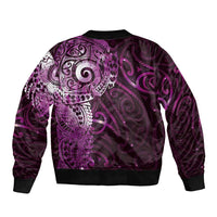 Matariki New Zealand Maori Koru Art Tattoo Sleeve Zip Bomber Jacket New Year Galaxy Pink Sky Style