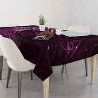 Matariki New Zealand Maori Koru Art Tattoo Tablecloth New Year Galaxy Pink Sky Style