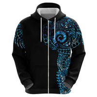 New Zealand Maori Koru Art Traditional Tattoo Hoodie Paua Shell