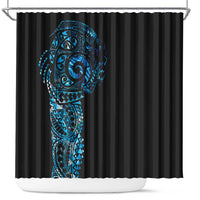 New Zealand Maori Koru Art Traditional Tattoo Shower Curtain Paua Shell