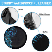 New Zealand Maori Koru Art Traditional Tattoo Spare Tire Cover Paua Shell