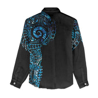 New Zealand Maori Koru Art Traditional Tattoo Women Casual Shirt Paua Shell