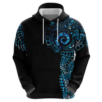 New Zealand Maori Koru Art Traditional Tattoo Zip Hoodie Paua Shell