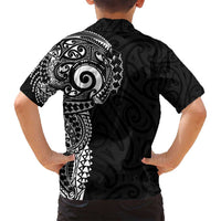 New Zealand Maori Koru Art Traditional Tattoo Family Matching Long Sleeve Bodycon Dress and Hawaiian Shirt Simple Style