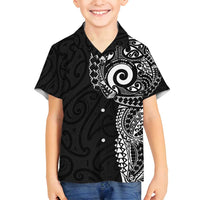 New Zealand Maori Koru Art Traditional Tattoo Family Matching Long Sleeve Bodycon Dress and Hawaiian Shirt Simple Style