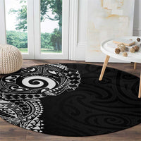 New Zealand Maori Koru Art Traditional Tattoo Round Carpet Simple Style