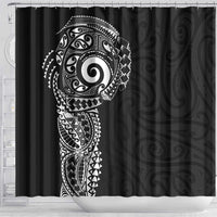 New Zealand Maori Koru Art Traditional Tattoo Shower Curtain Simple Style