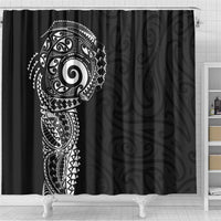 New Zealand Maori Koru Art Traditional Tattoo Shower Curtain Simple Style