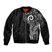 New Zealand Maori Koru Art Traditional Tattoo Sleeve Zip Bomber Jacket Simple Style