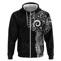 New Zealand Maori Koru Art Traditional Tattoo Zip Hoodie Simple Style