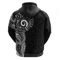 New Zealand Maori Koru Art Traditional Tattoo Zip Hoodie Simple Style