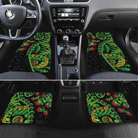 New Zealand Koru Plants and Pohutukawa Car Mats Maori Tattoo Pattern
