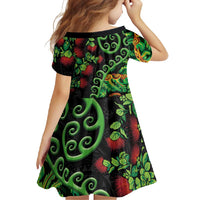 New Zealand Koru Plants and Pohutukawa Family Matching Summer Maxi Dress and Hawaiian Shirt Maori Tattoo Pattern