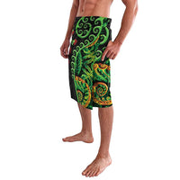 New Zealand Koru Plants and Pohutukawa Lavalava Maori Tattoo Pattern