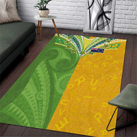 Cook Islands Language Week Area Rug Tatau Pattern and Rarotongan Alphabet - Polynesian Pride