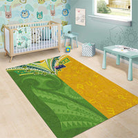 Cook Islands Language Week Area Rug Tatau Pattern and Rarotongan Alphabet - Polynesian Pride