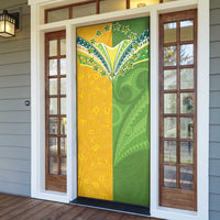 Cook Islands Language Week Door Cover Tatau Pattern and Rarotongan Alphabet - Polynesian Pride