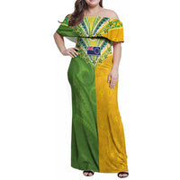 Cook Islands Language Week Family Matching Off Shoulder Maxi Dress and Hawaiian Shirt Tatau Pattern and Rarotongan Alphabet - Polynesian Pride