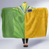Cook Islands Language Week Hooded Blanket Tatau Pattern and Rarotongan Alphabet - Polynesian Pride