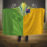 Cook Islands Language Week Hooded Blanket Tatau Pattern and Rarotongan Alphabet - Polynesian Pride