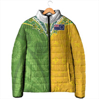 Cook Islands Language Week Padded Jacket Tatau Pattern and Rarotongan Alphabet - Polynesian Pride