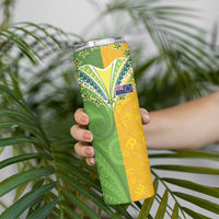 Cook Islands Language Week Skinny Tumbler Tatau Pattern and Rarotongan Alphabet - Polynesian Pride