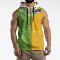 Cook Islands Language Week Sleeveless Zip Hoodie Tatau Pattern and Rarotongan Alphabet LT03 - Polynesian Pride
